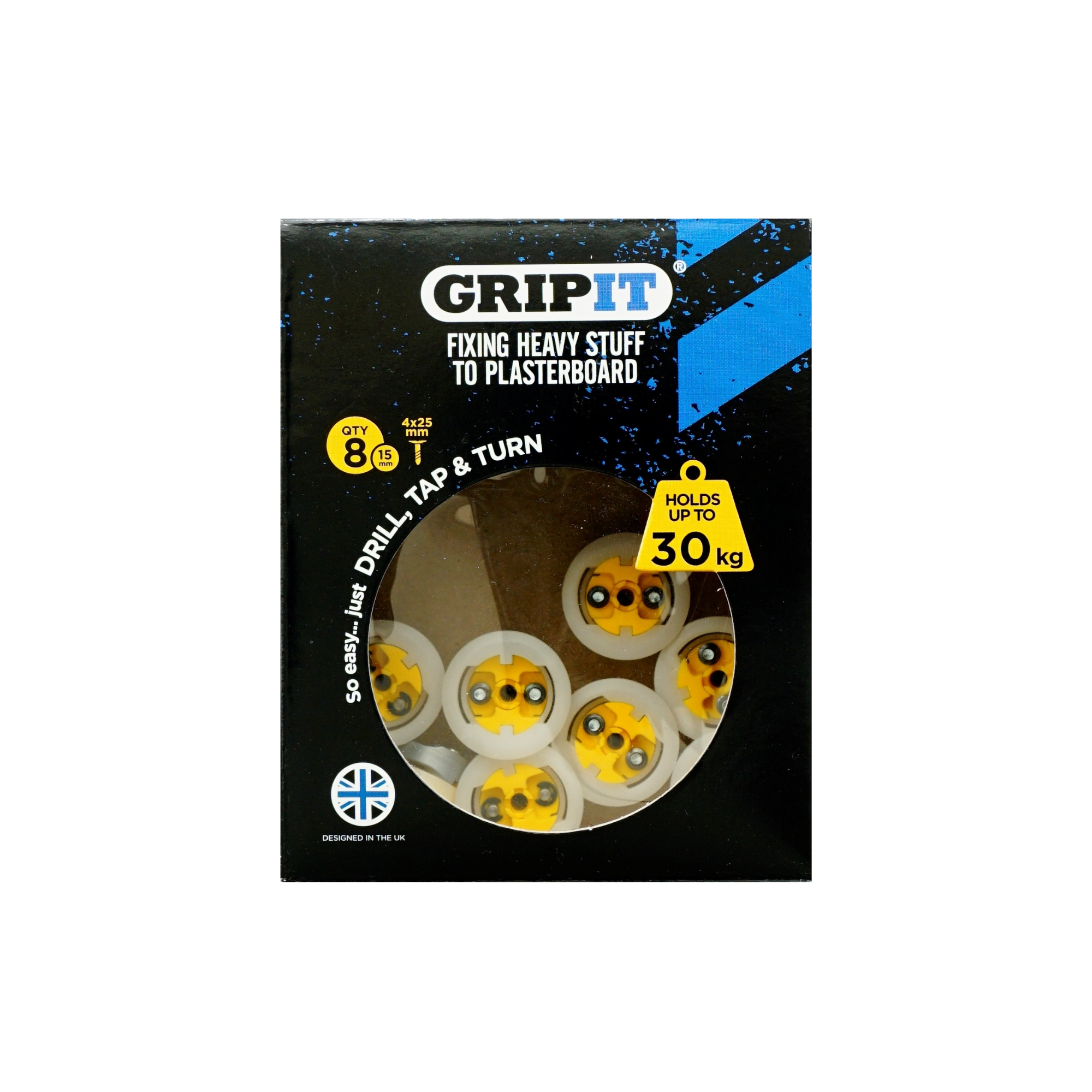 GripIt Assorted Plasterboard Fixings 16 Pieces - Screwfix